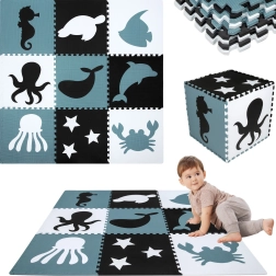 Голяма пяна подложка за игра XXL 180 × 180 см – морски животни HUMBI