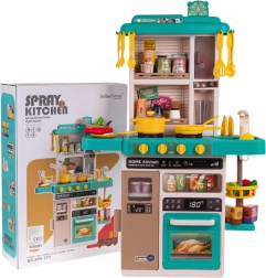 Детска интерактивна кухничка с пара, светлини и звуци, 50 части – Синя