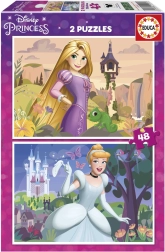 Пъзел DISNEY принцеси 2×48 части – Рапунцел и Пепеляшка