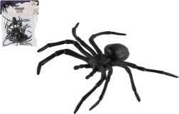Plastic black spider, set of 5 pcs