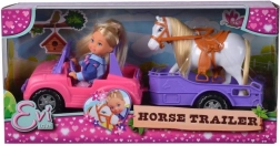 Кукла Evi Love с джип и ремарке за кон