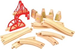 Дървен комплект мост за влакче 18 части Bigjigs Rail