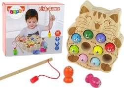 Дървена игра магнитен риболов с котка