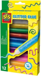 SES Creative glitter decorative glue in a tube, set of 12 colors