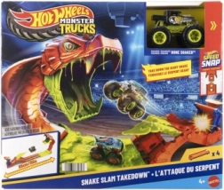 Hot Wheels Monster Trucks Snake Slam Takedown playset with BONE SHAKER truck