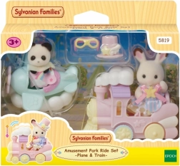 Sylvanian Families увеселителен парк – самолет и влакче, игрови комплект