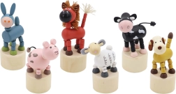 Дървено стискащо животинче Ферма