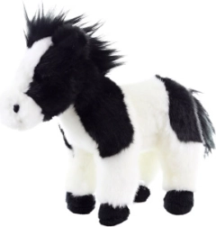 Black-and-white plush horse eco-friendly