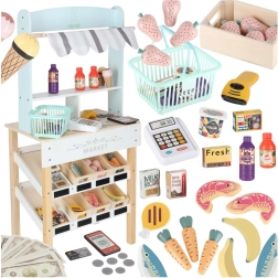 Wooden market LULILO Melo with stand and cash register for children