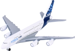 Метален пътнически самолет AIRBUS A380-800 бял 11 cm