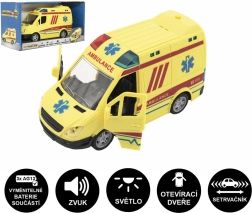 Plastic ambulance with lights and sound, 20 cm