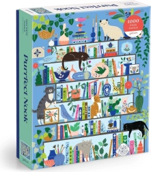 GALISON PURRFECT NOOK Puzzle – Cat Library, 1000 Pieces