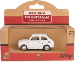 Die-Cast Model Car Fiat 126p PRL in White, 1:43