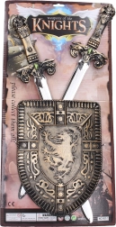 Детски комплект щит и два меча 60 см