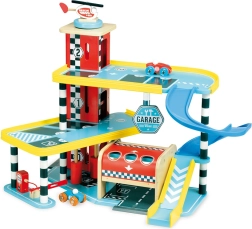 Vilac гараж Vilacity – дървен многоетажен гараж с асансьор и колички