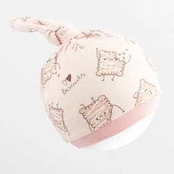 Baby cotton beanie new baby biscuits pink