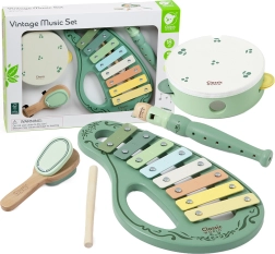 Дървен винтидж комплект музикални инструменти CLASSIC WORLD, 18м+