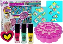 Момичешки творчески комплект за изработка на бижута и nail art 2 в 1