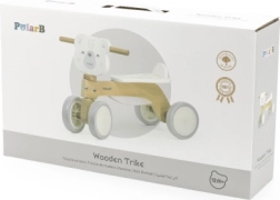 Дървено баланс колело PolarB меченце с тихи EVA колела