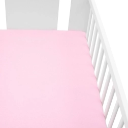 Джърси чаршаф с ластик за детско легло 120×60 розов NEW BABY