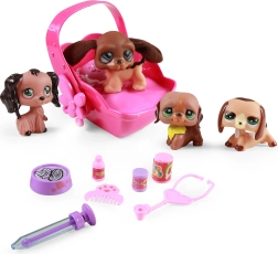 Toy set of dogs with a light and sound carrier
