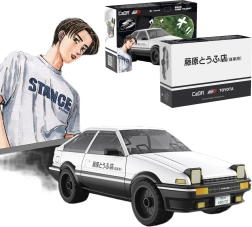 Конструктор CaDA Toyota AE86 Trueno Initial D – бял градски автомобил, 72 части