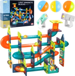 Magnetic 3D Building Set with Light, 110 Pieces