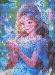 Blue Fairy Glitter Puzzle, 100 Pieces