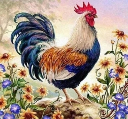 Диамантено рисуване петел 30 × 40 см