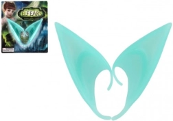 Латексови елфски уши 12 см – тюркоазени, аксесоар за карнавал