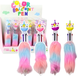 Multicolor Pen with Unicorn and Fluffy Charm