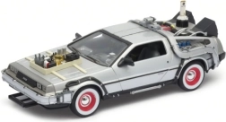 Метален модел на автомобил DeLorean от филма „Завръщане в бъдещето III“ в мащаб 1:24