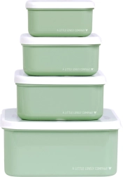 Комплект от четири кутии за закуски A Little Lovely Company – Zelená