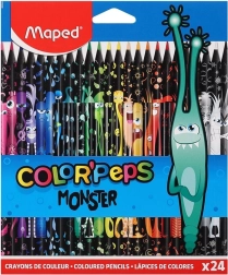 Триъгълни цветни моливи MAPED Color'Peps Monster, 24 бр.