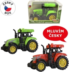 Tractor with Czech Voice, Lights, and Sound, 14 cm