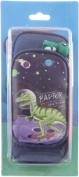 Pencil case with dinosaur motif and pendant
