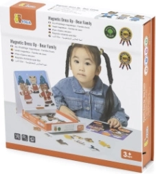 Дървено магнитно обличане Viga – мечешко семейство