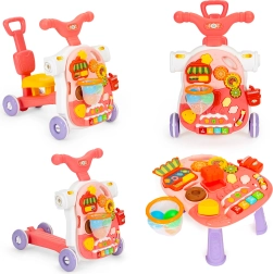 Балансиращ велосипед, тротинетка, интерактивна образователна масичка 4в1 за деца червена