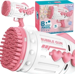 Woopie пистолет за сапунени мехури с 91 отвора розов