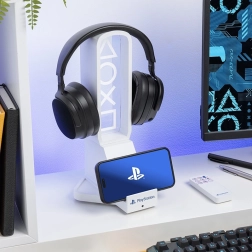 PlayStation LED стойка за слушалки и телефон с USB‑C зареждане