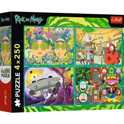 Puzzle 4x250 Twisted World of Rick and Morty by Trefl