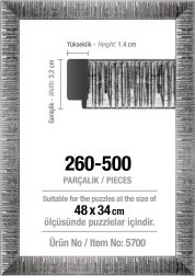 Рамка за пъзел 48 × 34 см, сребърна