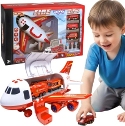 WOOPIE fire rescue transport plane with 3 vehicles and road signs