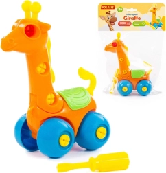 Screw-together Giraffe – assembly kids’ toy on wheels