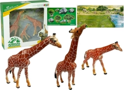 Образователни фигурки Жирафи Семейство 3 бр. + Фон Африка