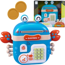Електронна касичка рак с сейф с PIN – WOOPIE, синя