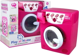 Детска пералня на батерии с ефекти, розова