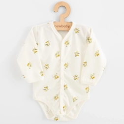 Baby full-opening romper with long sleeves made of organic cotton New Baby Olives
