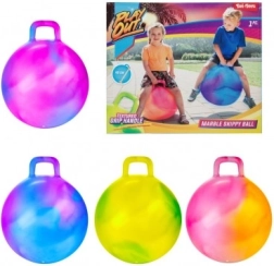 Скачаща топка с дръжка 45 см, цветна