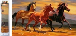 Диамантено рисуване Три жребци 80x40 см